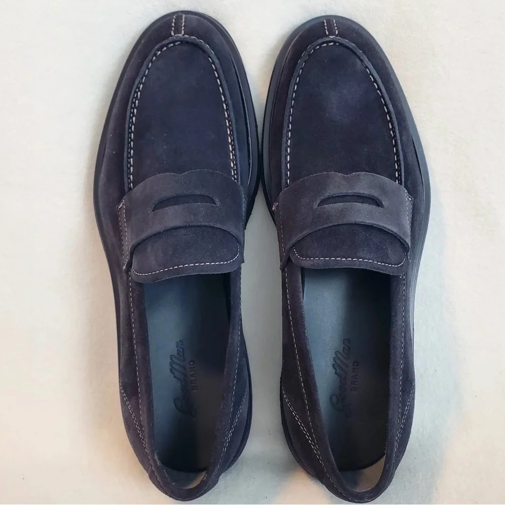 Good Man Brand Men’s Navy Lexington Loafer 10 Navy Blue Suede NEW $228 Casual